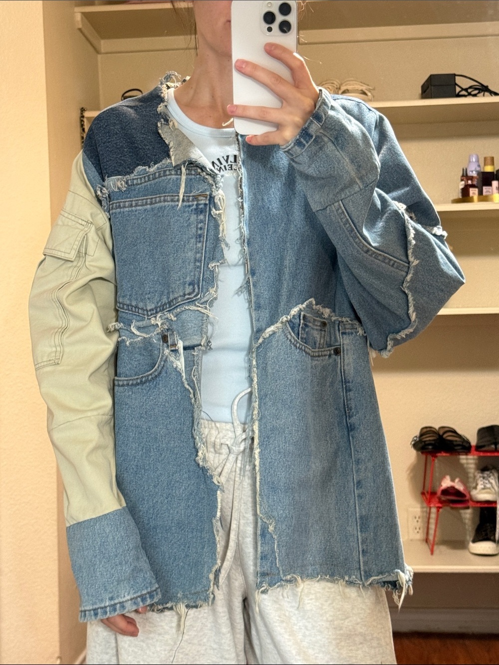 Denim Patchwork Jacket by Mike Fortune